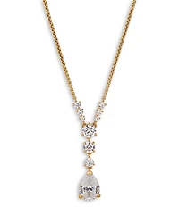 Halle Cubic Zirconia Lariat Necklace, 16"-18"