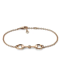 18K Rose Gold Horsebit Diamond Accented Chain Bracelet