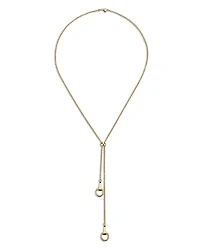 18K Yellow Gold Horsebit Lariat Necklace, 21"