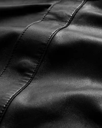 Bernard Leather Band Collar Shirt Jacket