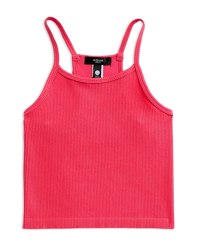 Aqua Girls' Seamless Crop Tank Top, Big Kid - Exclusive