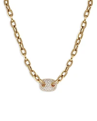 18K Yellow Gold Diamond Pave Pendant Necklace, 15.5-17.5" - Exclusive