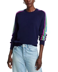 Cashmere Rainbow Athletic Stripe Sweater - Exclusive