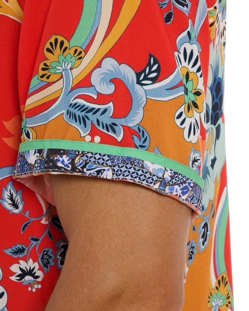 Taj Floral Leisure Fit Button Down Camp Shirt