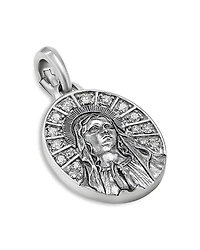 David Yurman Men's Sterling Silver Amulets Diamond Mary Medallion