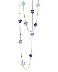 Pasquale Bruni 18K Rose Gold Petit Joli Multi Stone & Diamond Flower Sautoir Necklace, 40.35