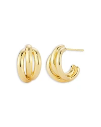 14K Yellow Gold Knot Huggie Earrings