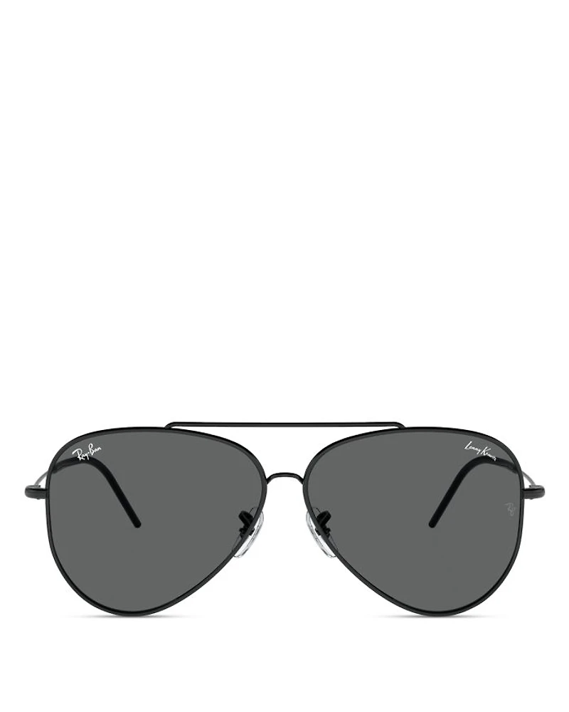 Aviator Reverse Sunglasses, 62mm