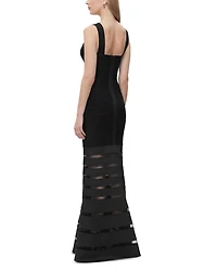The Claudia Bandage Illusion Stripe Gown