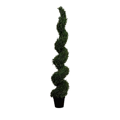Nearly Natural 7' Uv Resistant Artificial Rosemary Spiral Topiary Tree (Indoor/Outdoor)