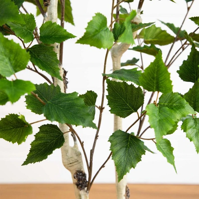 5' Artificial Birch Tree with Real Touch Leaves