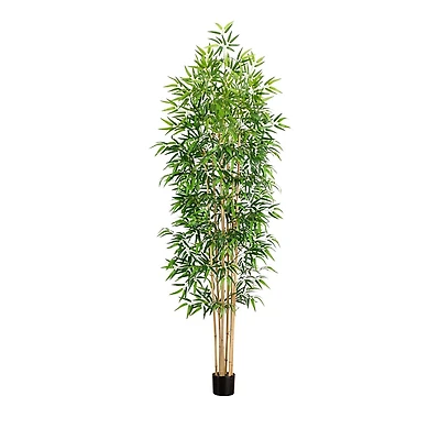 Nearly Natural 9' Artificial Bamboo Tree with Real Bamboo Trunks