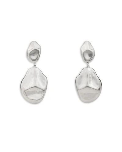 Dunia Hammered Nugget Clip On Drop Earrings in Gold Tone