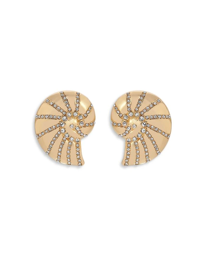 Studded Shell Statement Stud Earrings