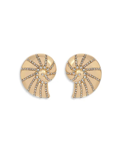 Studded Shell Statement Stud Earrings