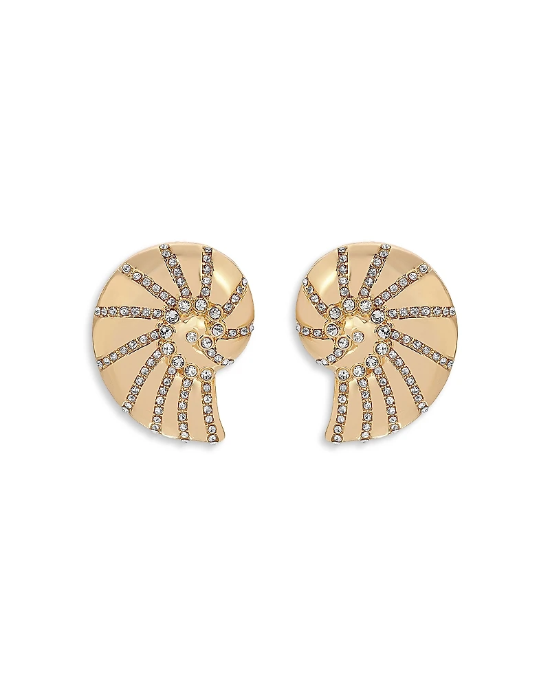Ettika Studded Shell Statement Stud Earrings