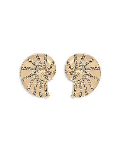 Ettika Studded Shell Statement Stud Earrings