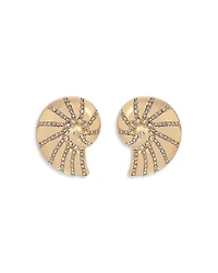 Ettika Studded Shell Statement Stud Earrings