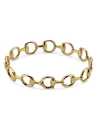 18K Yellow Gold Horsebit Open Link Chain Bracelet