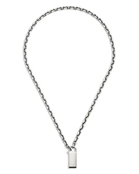 Sterling Silver Trademark Lock Clasp Pendant Necklace, 20"