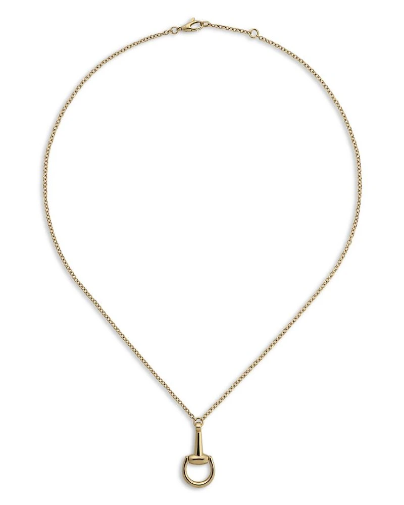 18K Yellow Gold Horsebit Pendant Necklace