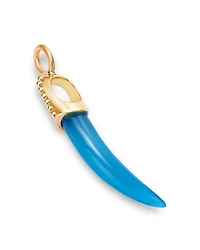 14K Yellow Gold Stone Horn Charm