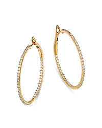 Bloomingdale's Fine Collection 14K Yellow Gold Diamond Inside Out Round Hoop Earrings