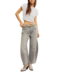 We The Free Good Luck Mid Rise Barrel Jeans Falcon Grey