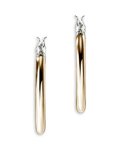 14K Yellow Gold & Sterling Silver JH Essentials Hoop Earrings