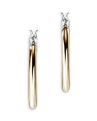 14K Yellow Gold & Sterling Silver JH Essentials Hoop Earrings