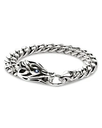 Sterling Silver Naga Blue Sapphire Snake Curb Link Bracelet