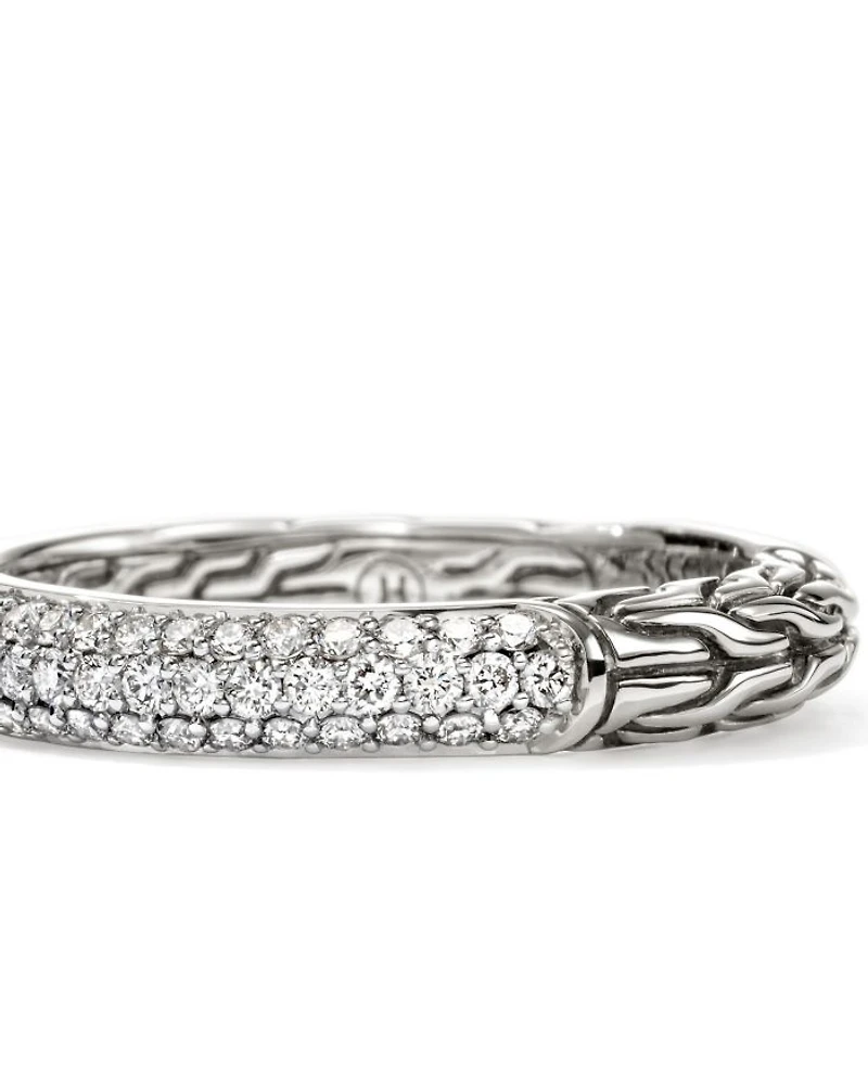 Sterling Silver JH Essentials Pavé Diamond Band Ring, 0.60 tcw