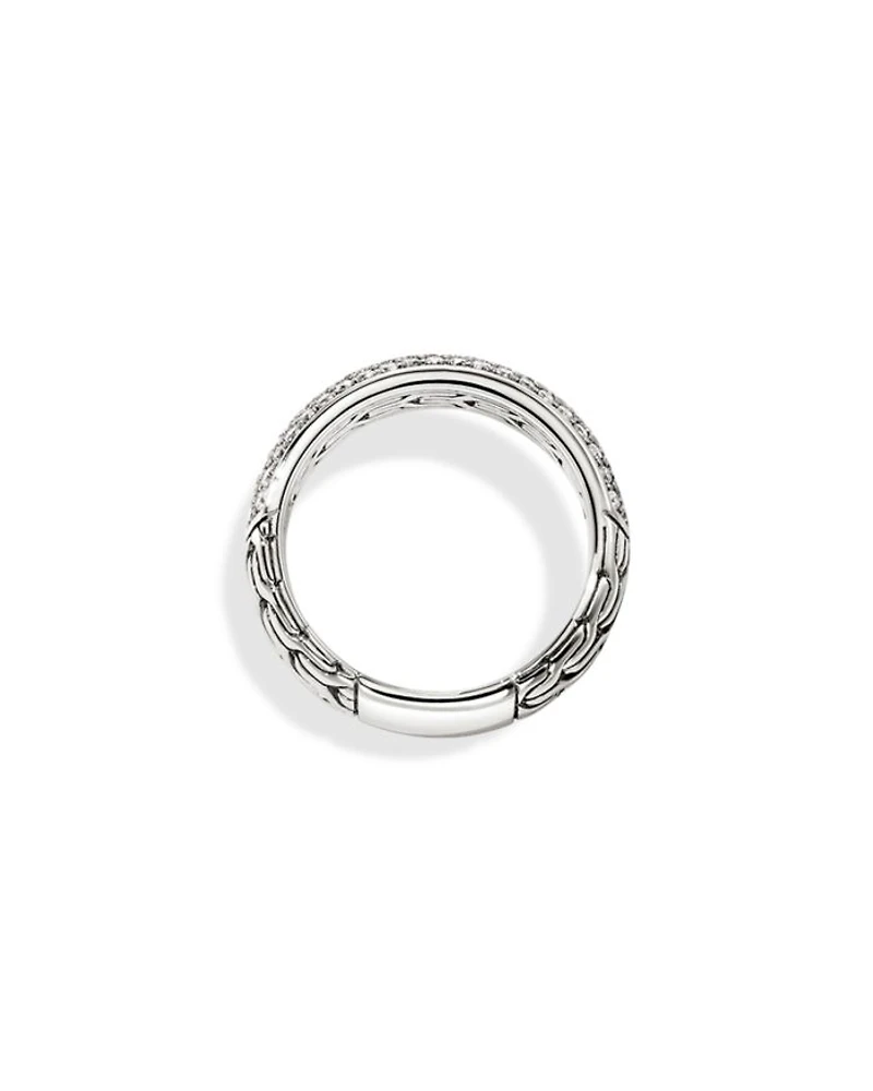 Sterling Silver JH Essentials Pavé Diamond Band Ring, 1.07 tcw