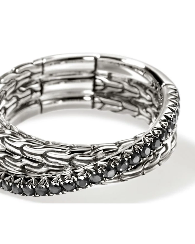 Sterling Silver JH Essentials Sapphire Pavé Crossover Statement Ring