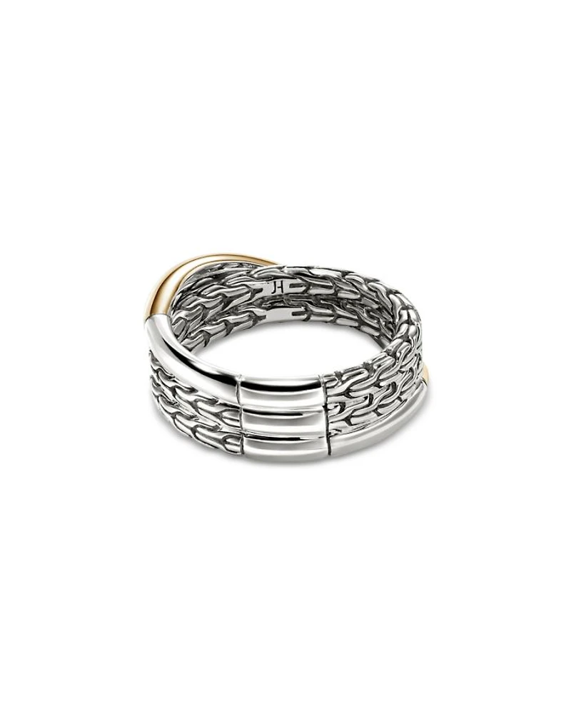 14K Yellow Gold & Sterling Silver JH Essentials Crossover Ring
