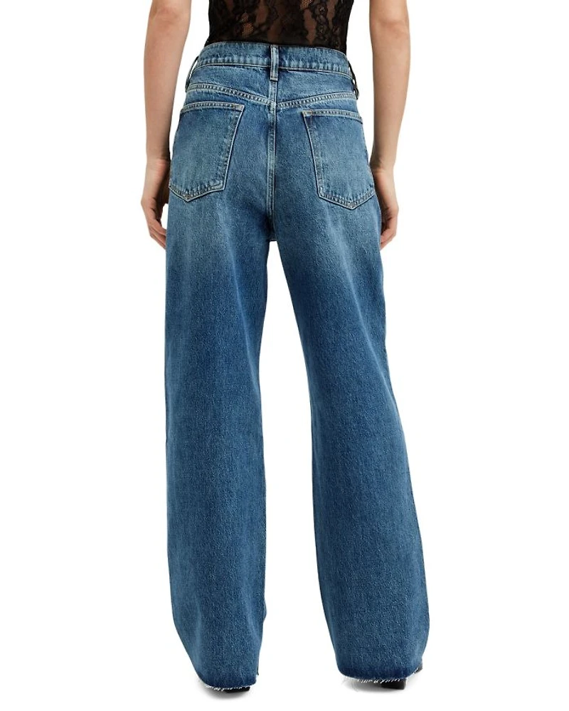 Blake Mid Rise Wide Leg Jeans Dark Indigo