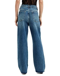 Blake Mid Rise Wide Leg Jeans Dark Indigo