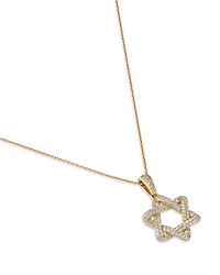 Diamond Star of David Pendant Necklace in 14K Yellow Gold, 0.33 tcw