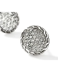Sterling Silver JH Essentials Diamond Pavé Stud Earrings, 0.55 tcw