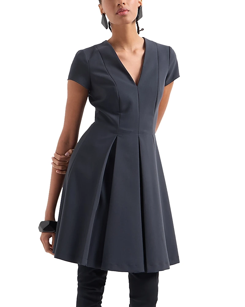Emporio Armani Techno Cady Pleated Dress