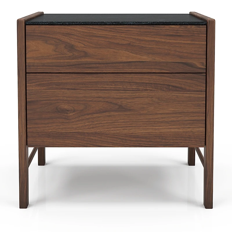 Huppe Frida Two Drawer Nightstand with Natural Stone