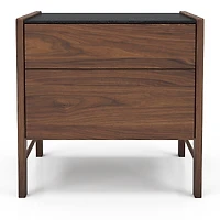Huppe Frida Two Drawer Nightstand with Natural Stone