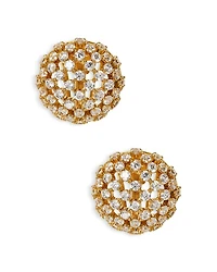 Cubic Zirconia Pavé Juno Dome Stud Earrings