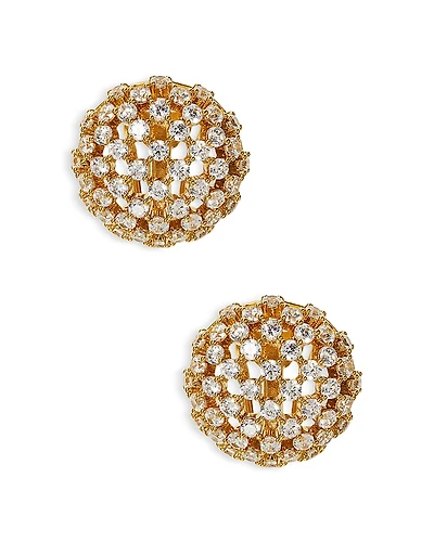 Nadri Cubic Zirconia Pave Juno Dome Stud Earrings