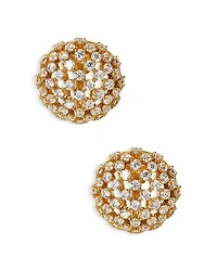 Nadri Cubic Zirconia Pave Juno Dome Stud Earrings