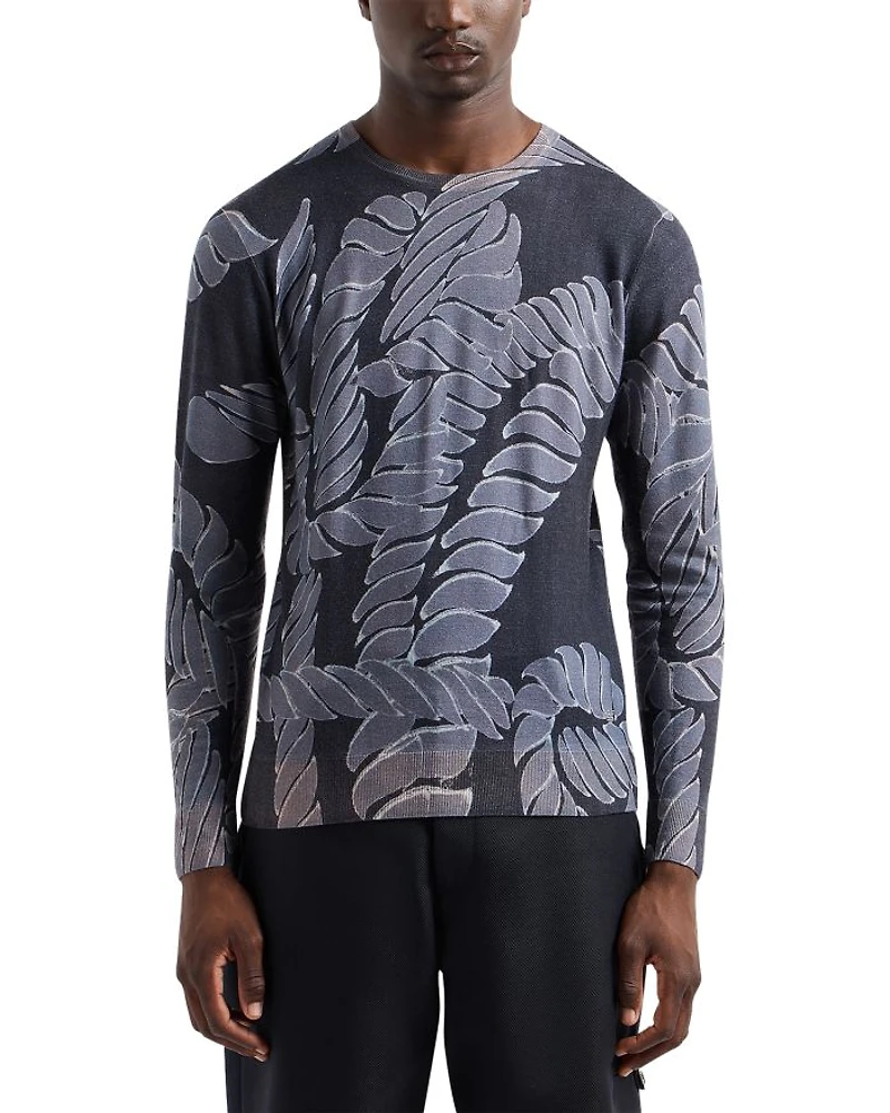 Wool Floral Digital Print Regular Fit Sweater