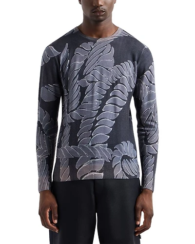 Wool Floral Digital Print Regular Fit Sweater
