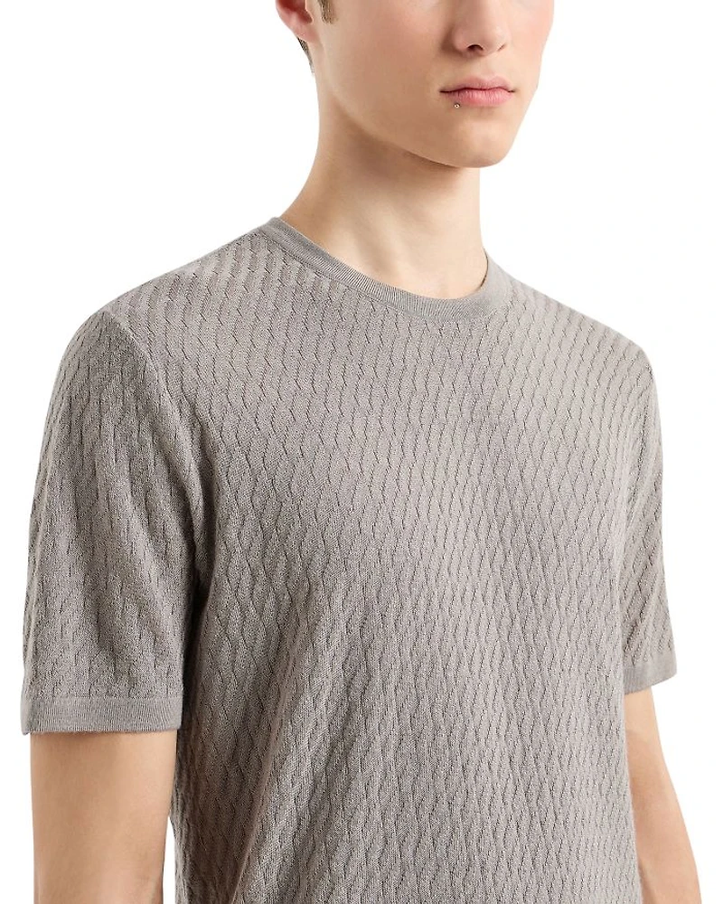Short Sleeved Jacquard Sweater Tee