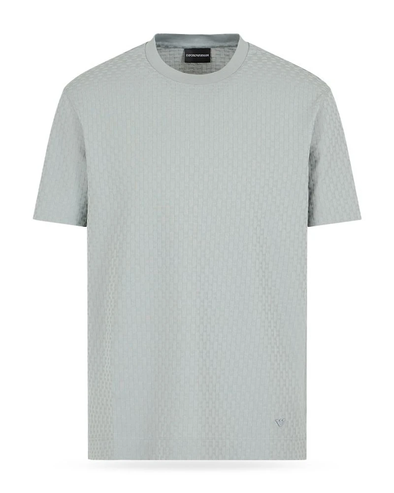 Cotton Jersey Textured Brick Jacquard Tee