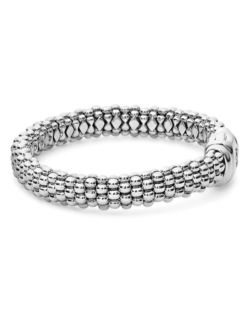 Sterling Silver Signature Caviar Oval Rope Bracelet